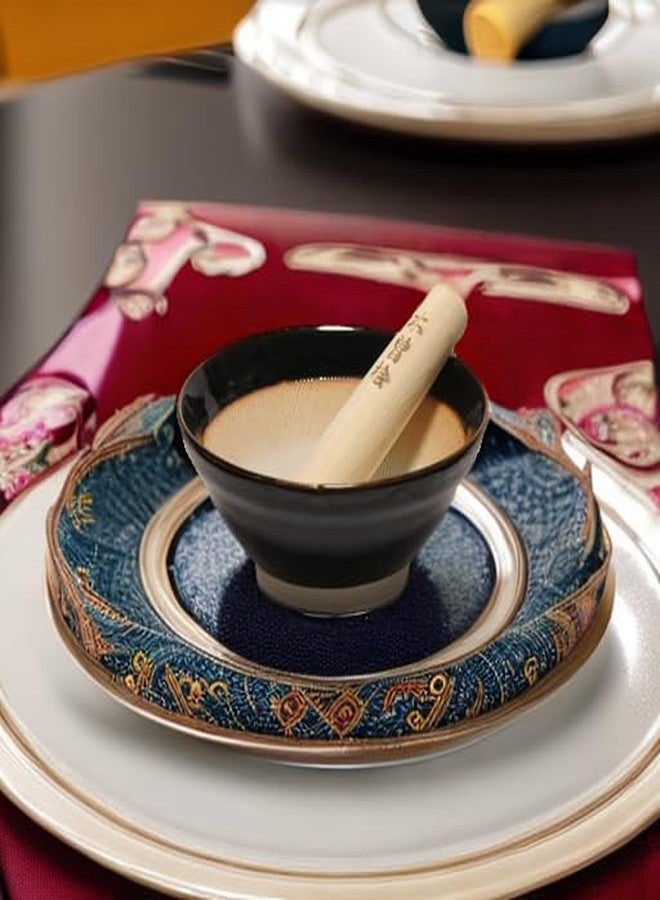 Mino Ware Made in Japan Ripple Ridge Mortar and Pestle Suribachi and Surikogi Set Small 5.91 Inches for Both Right and Left Handed Black Authentic Mino Ware Pottery K81714 - Image 4